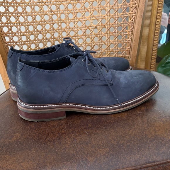 Cole Haan Dark Blue Leather Oxfords - Picture 1 of 7